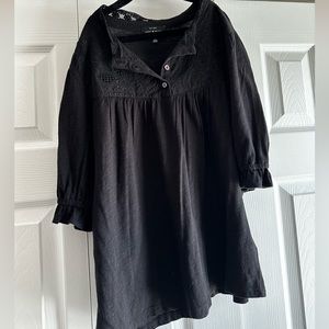 Lucky Brand blouse with floral appliqué trim